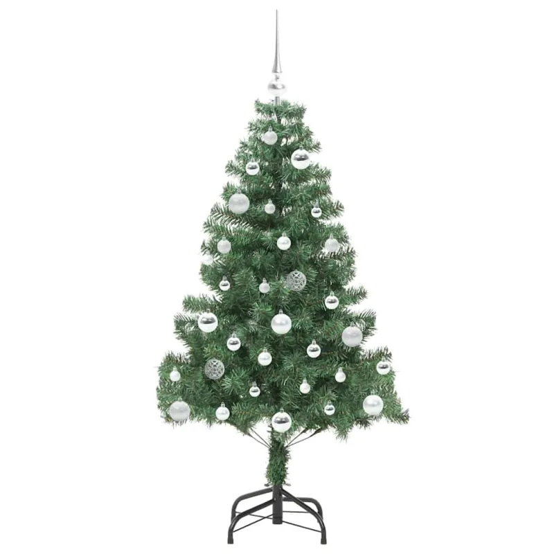 Kalėdų eglutė su 150 LED s stovu Žalia 150 cm PVC