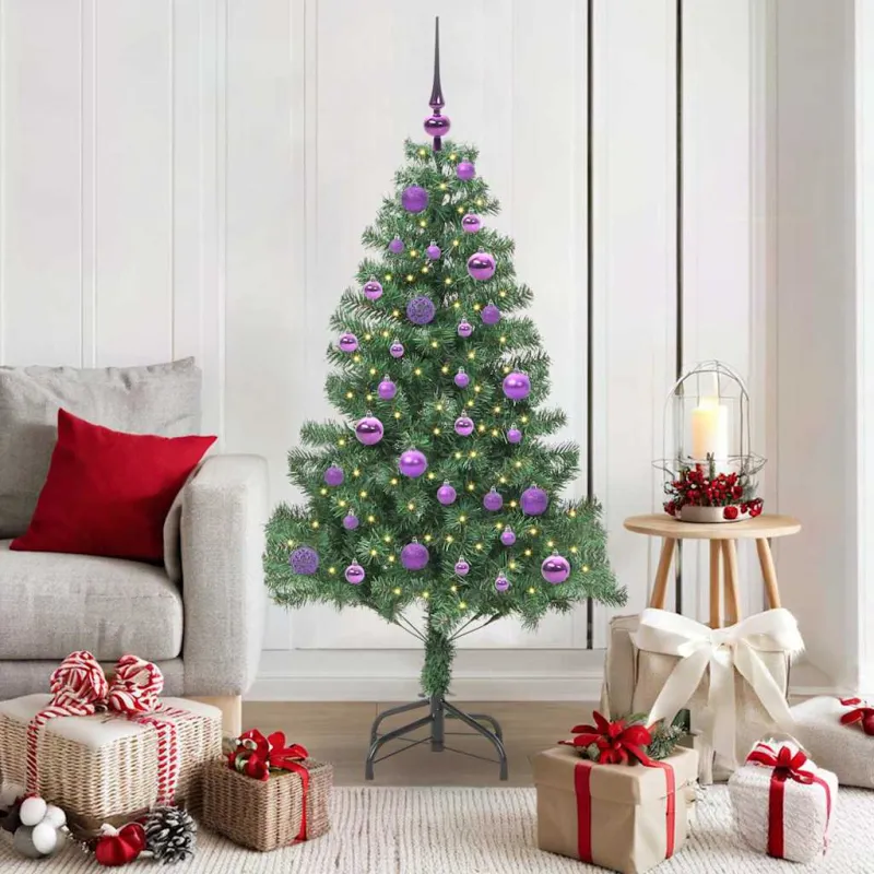 Kalėdų eglutė su 150 LED s stovu Žalia 150 cm PVC