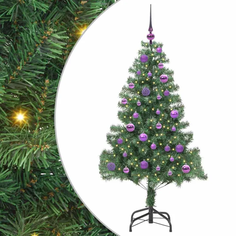 Kalėdų eglutė su 150 LED s stovu Žalia 150 cm PVC