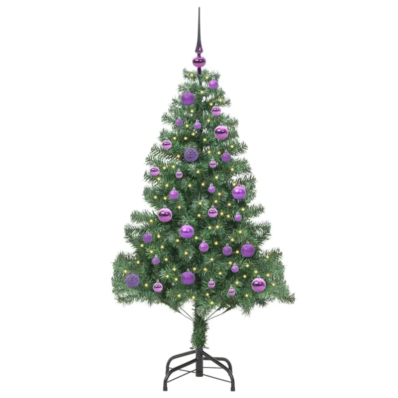 Kalėdų eglutė su 150 LED s stovu Žalia 150 cm PVC