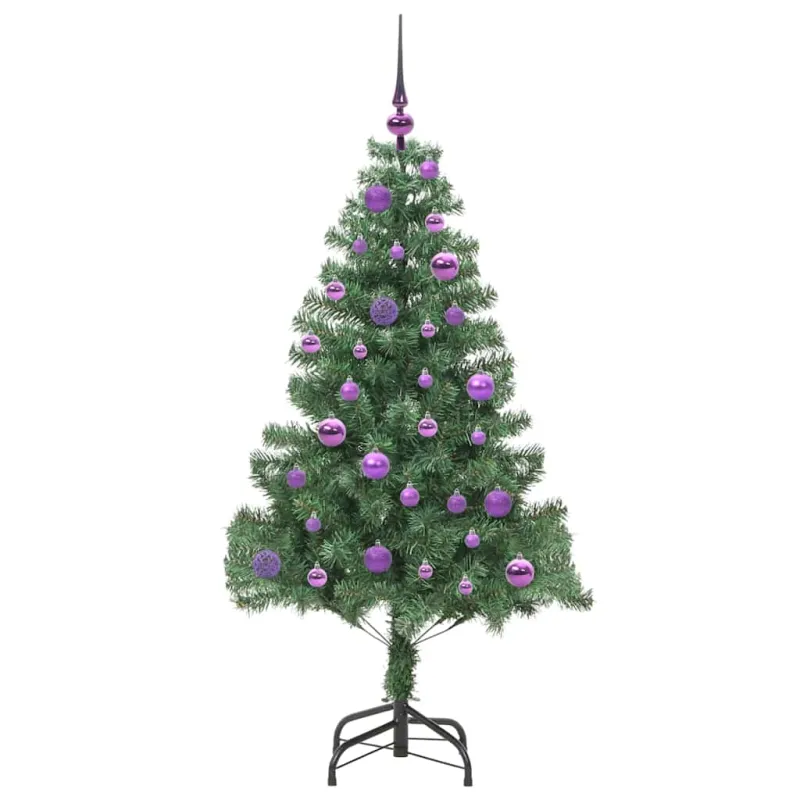 Kalėdų eglutė su 150 LED s stovu Žalia 150 cm PVC