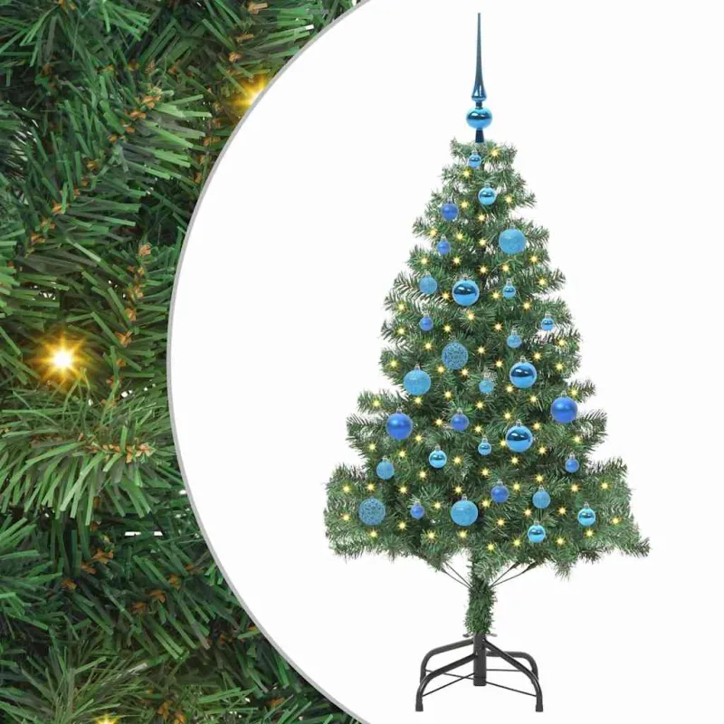 Kalėdų eglutė su 150 LED s stovu Žalia 150 cm PVC