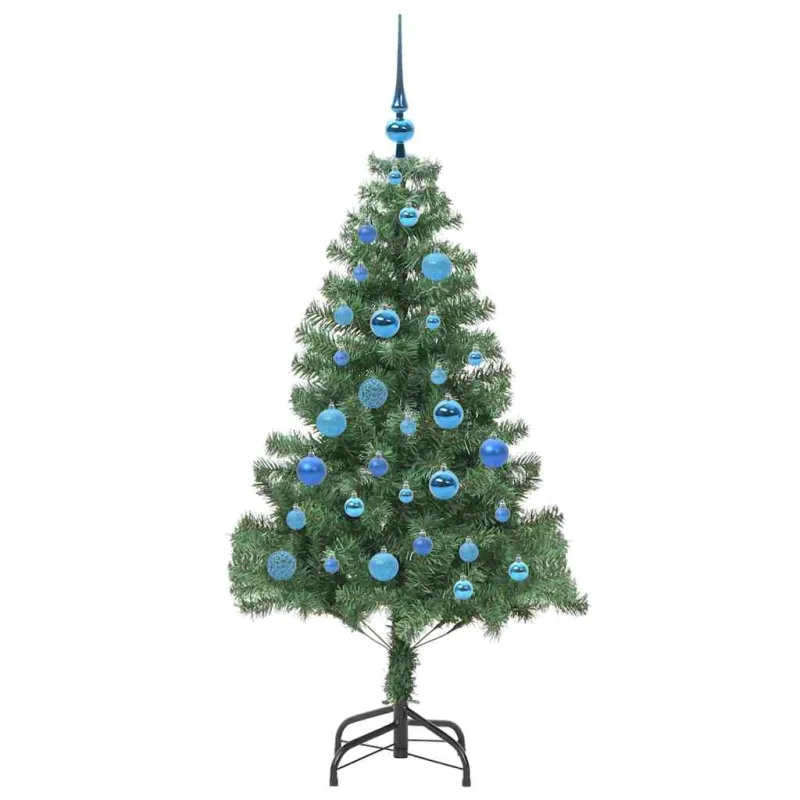 Kalėdų eglutė su 150 LED s stovu Žalia 150 cm PVC