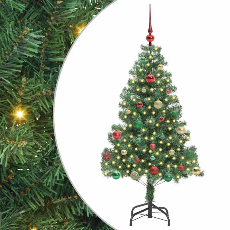 Kalėdų eglutė su 150 LED s stovu Žalia 150 cm PVC