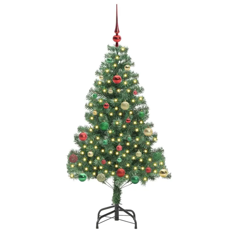 Kalėdų eglutė su 150 LED s stovu Žalia 150 cm PVC