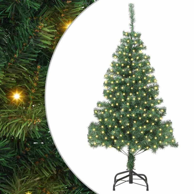 Kalėdų eglutė su 300 LED s stovu Žalia 180 cm PVC