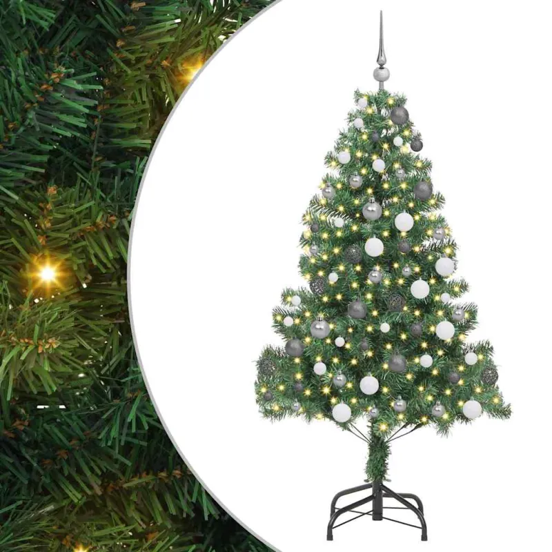 Kalėdų eglutė su 300 LED s stovu Žalia 180 cm PVC