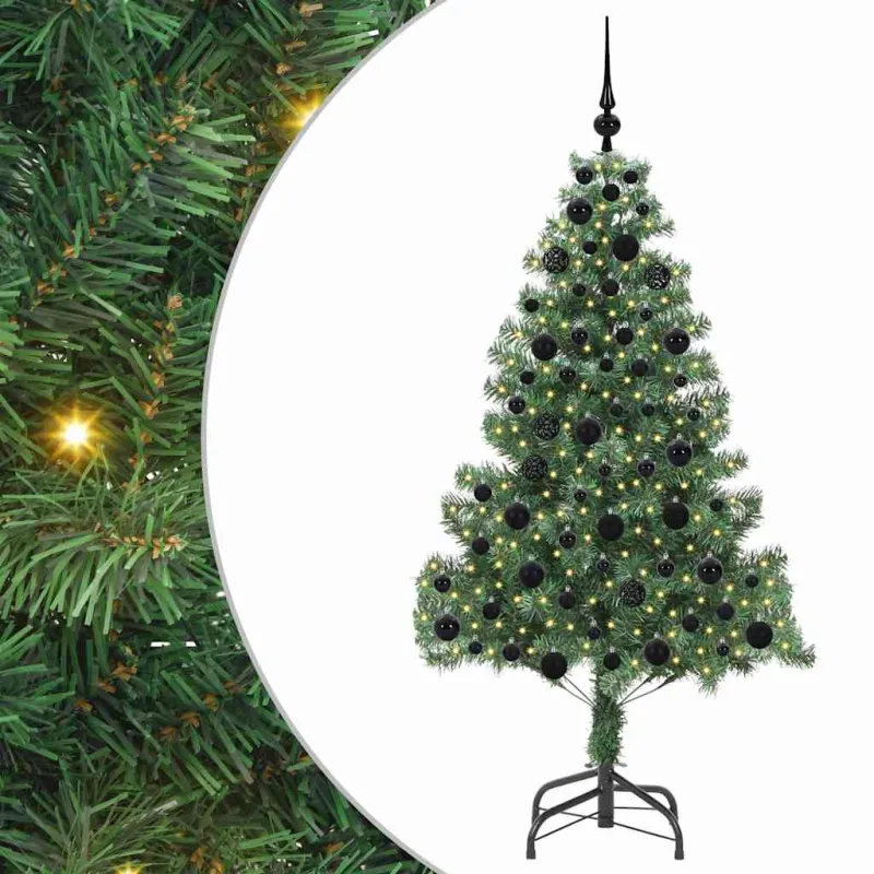 Kalėdų eglutė su 300 LED s stovu Žalia 180 cm PVC