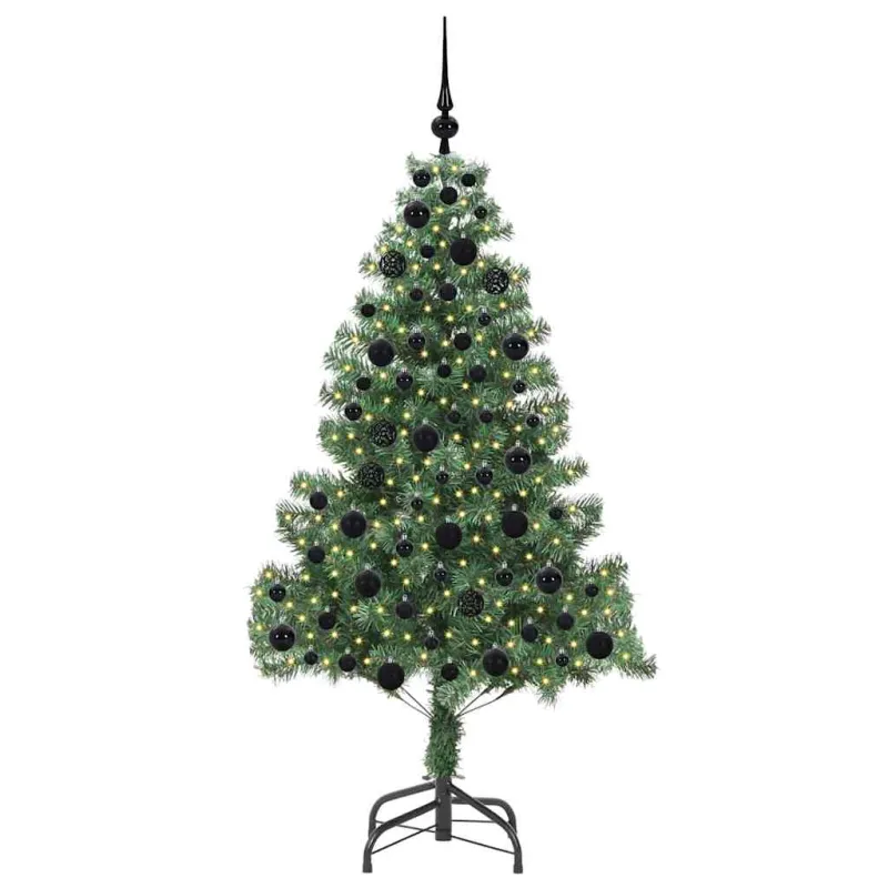 Kalėdų eglutė su 300 LED s stovu Žalia 180 cm PVC