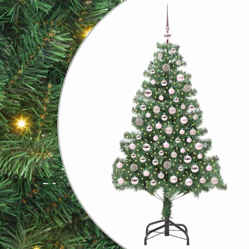 Kalėdų eglutė su 300 LED s stovu Žalia 180 cm PVC
