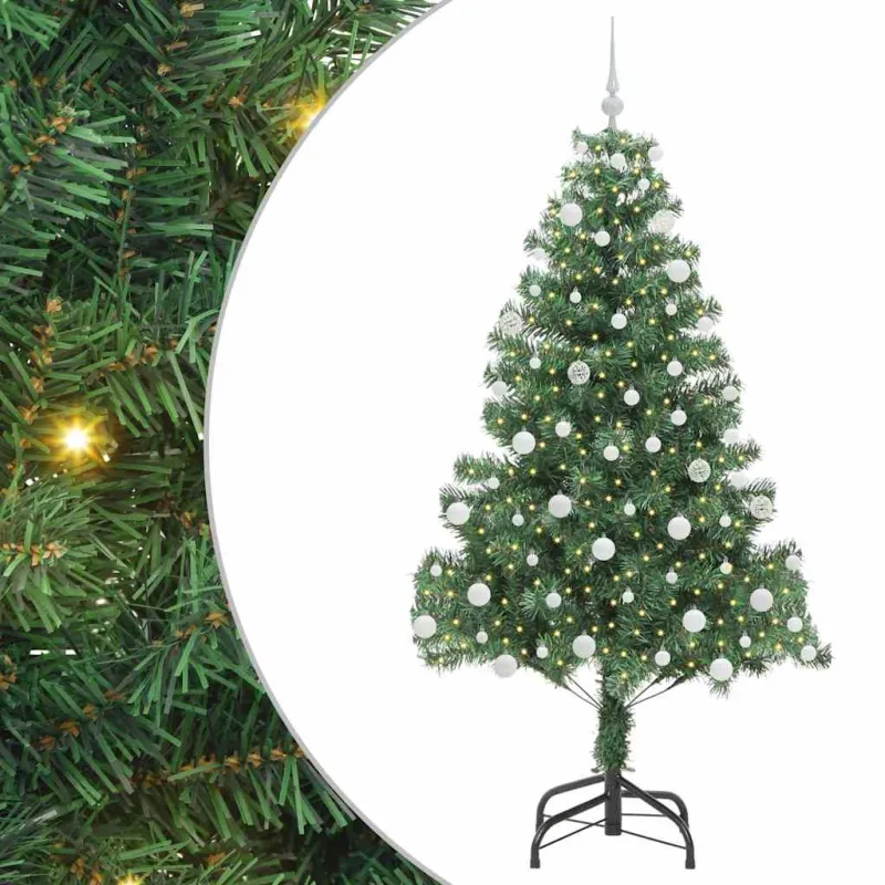 Kalėdų eglutė su 300 LED s stovu Žalia 180 cm PVC