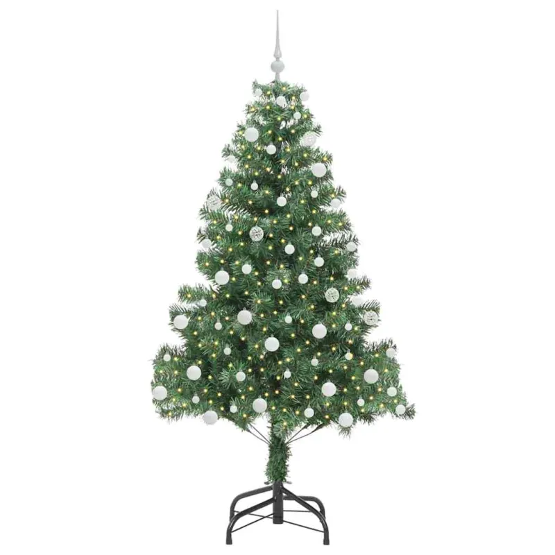Kalėdų eglutė su 300 LED s stovu Žalia 180 cm PVC