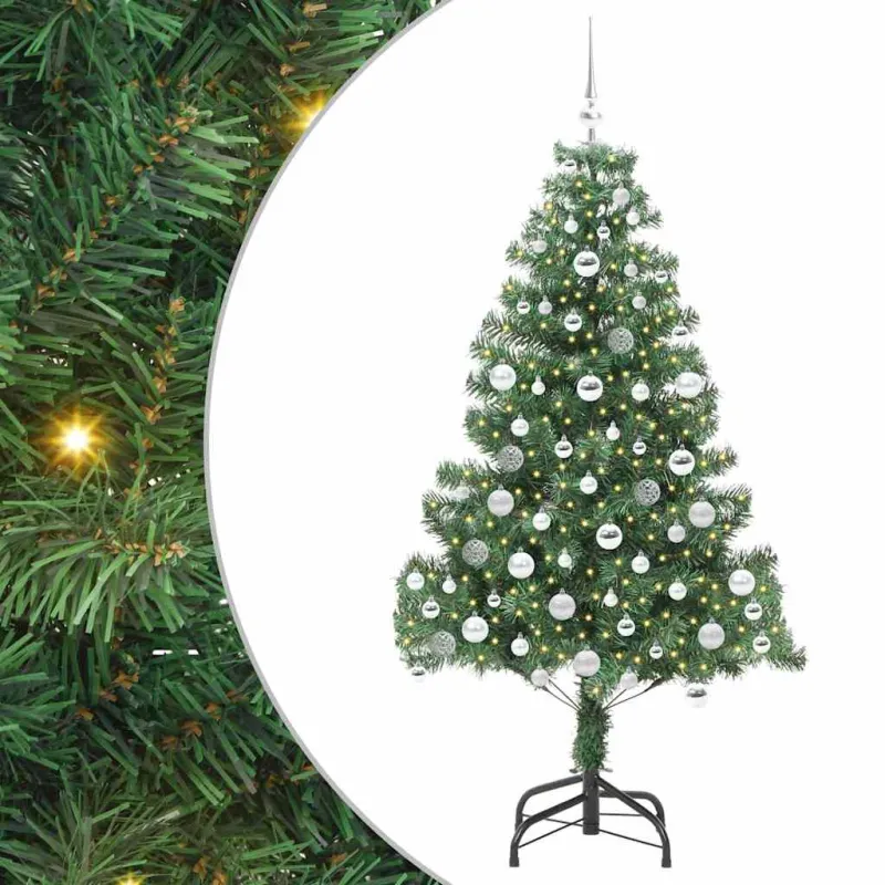Kalėdų eglutė su 300 LED s stovu Žalia 180 cm PVC