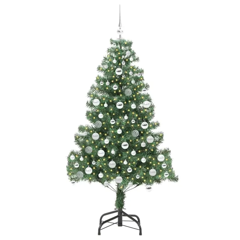 Kalėdų eglutė su 300 LED s stovu Žalia 180 cm PVC