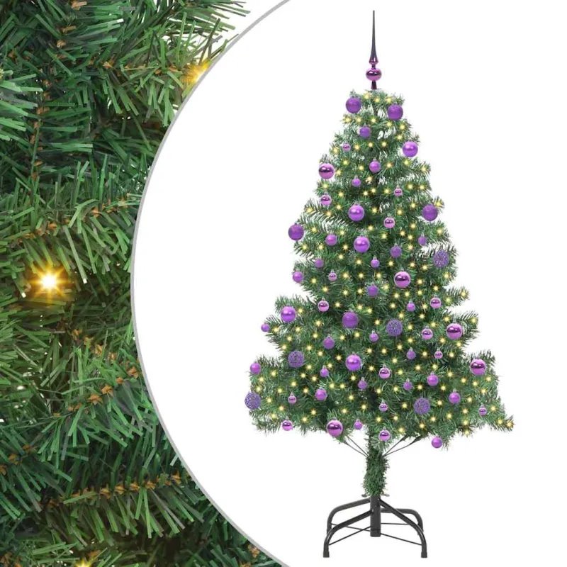 Kalėdų eglutė su 300 LED s stovu Žalia 180 cm PVC