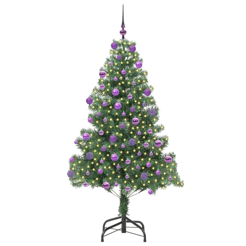 Kalėdų eglutė su 300 LED s stovu Žalia 180 cm PVC