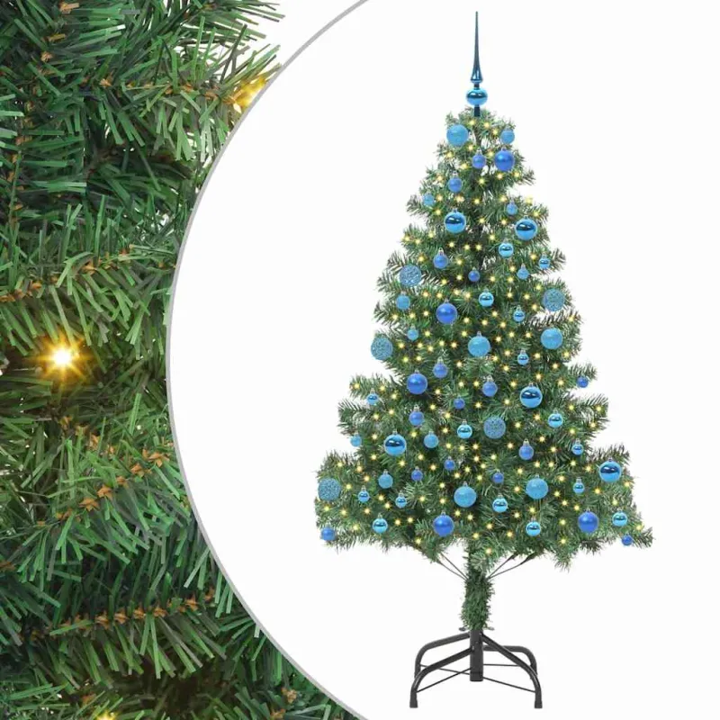 Kalėdų eglutė su 300 LED s stovu Žalia 180 cm PVC