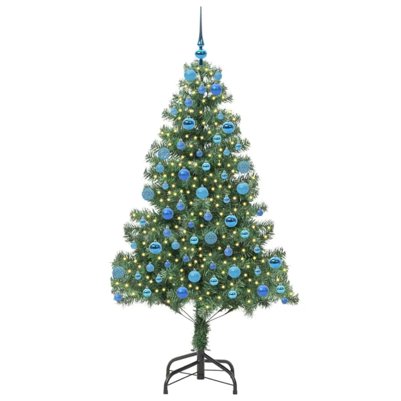 Kalėdų eglutė su 300 LED s stovu Žalia 180 cm PVC