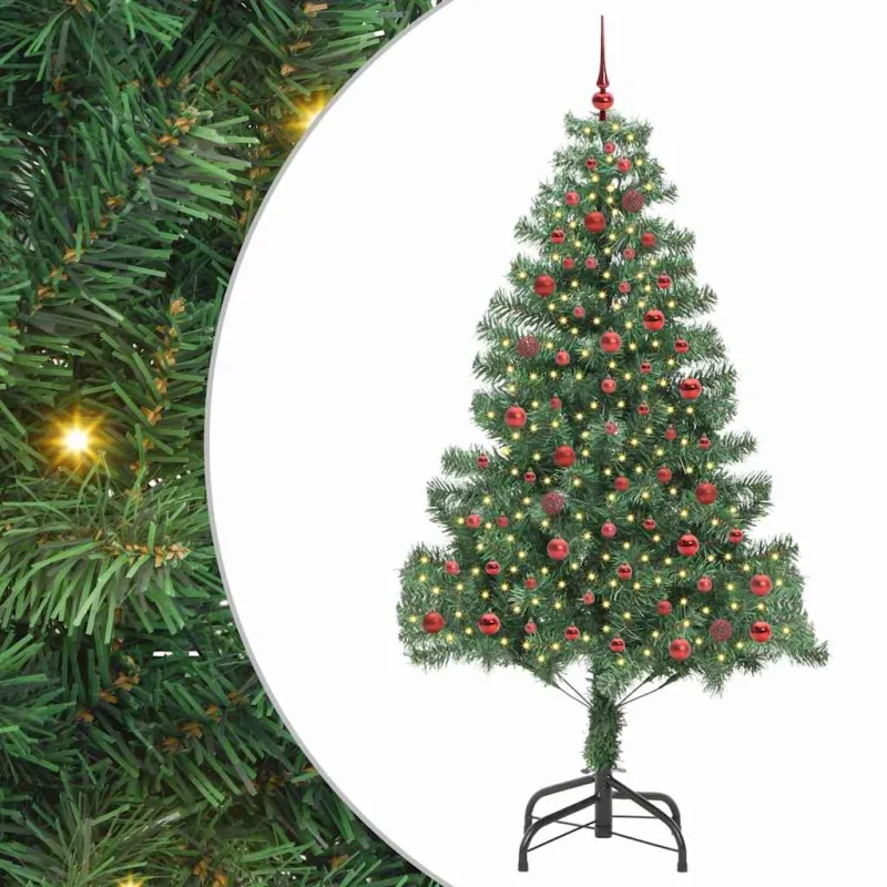 Kalėdų eglutė su 300 LED s stovu Žalia 210 cm PVC