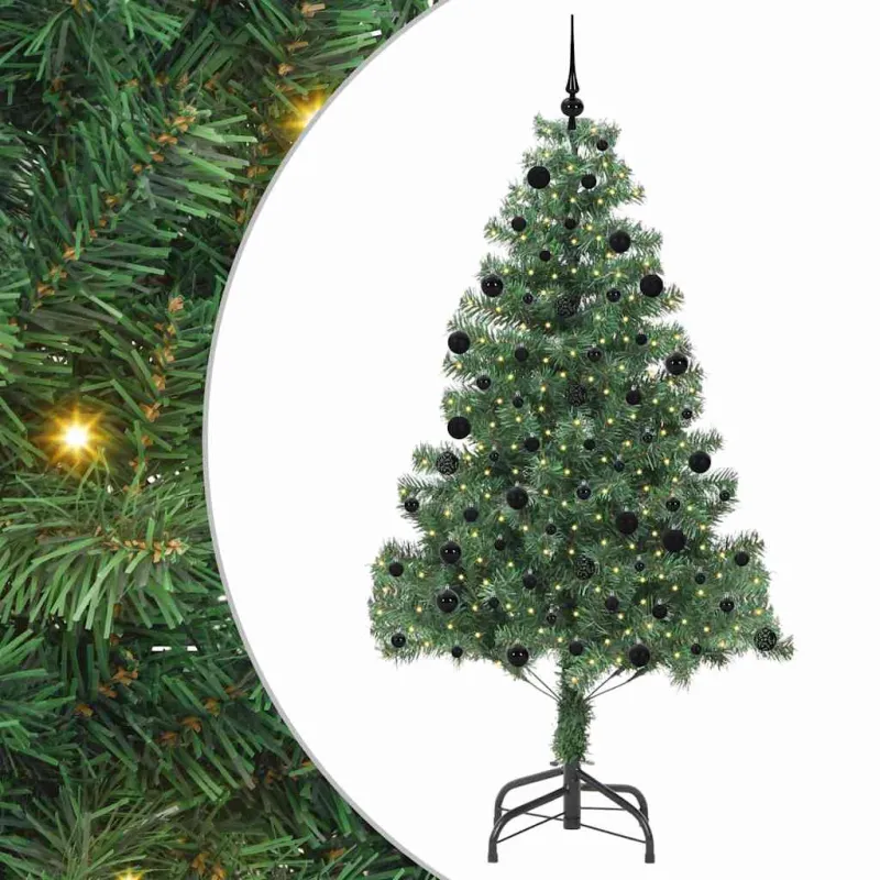 Kalėdų eglutė su 300 LED s stovu Žalia 210 cm PVC