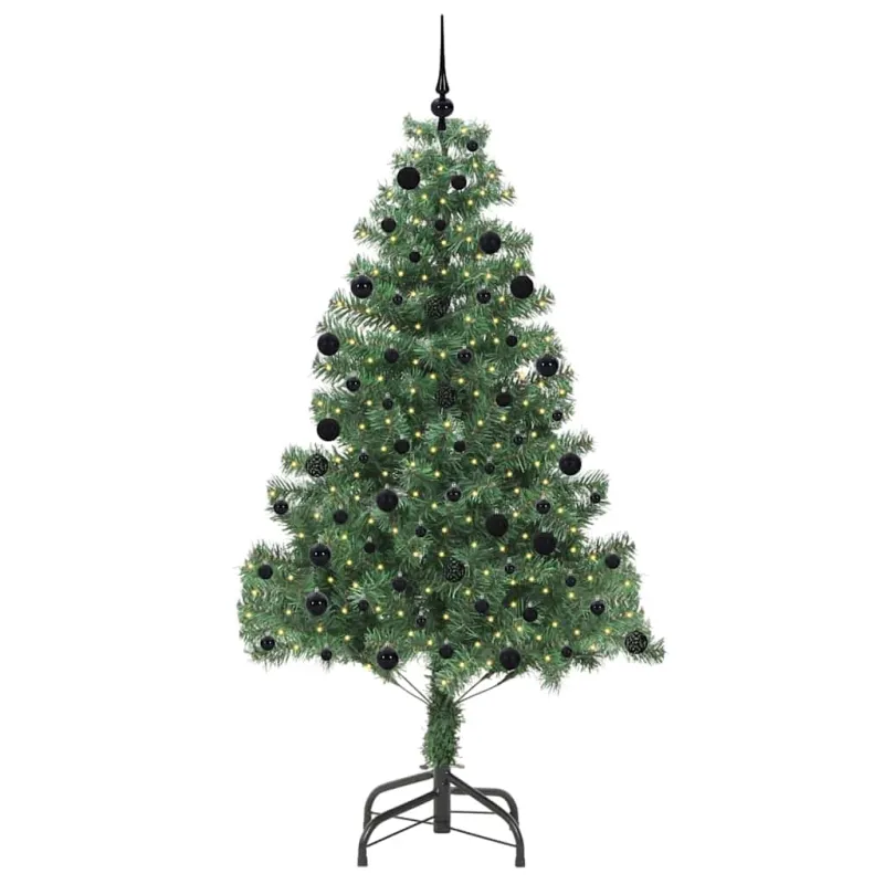 Kalėdų eglutė su 300 LED s stovu Žalia 210 cm PVC