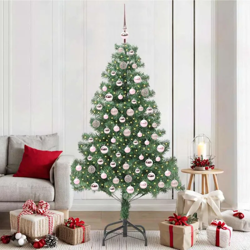 Kalėdų eglutė su 300 LED s stovu Žalia 210 cm PVC