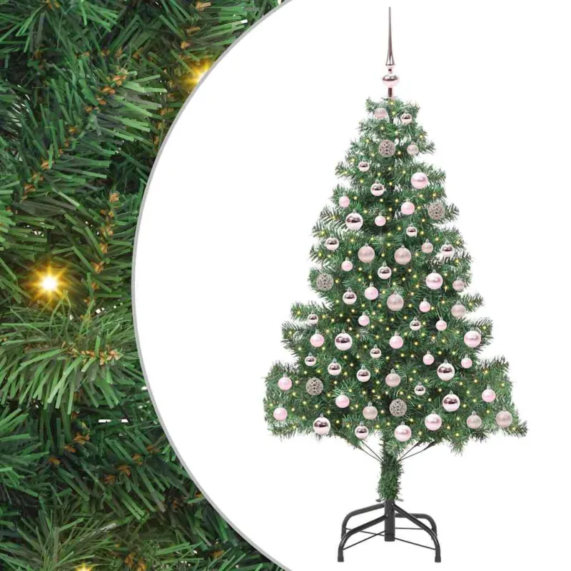 Kalėdų eglutė su 300 LED s stovu Žalia 210 cm PVC