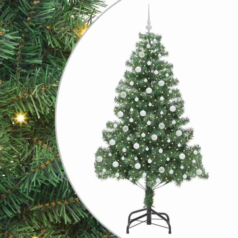 Kalėdų eglutė su 300 LED s stovu Žalia 210 cm PVC