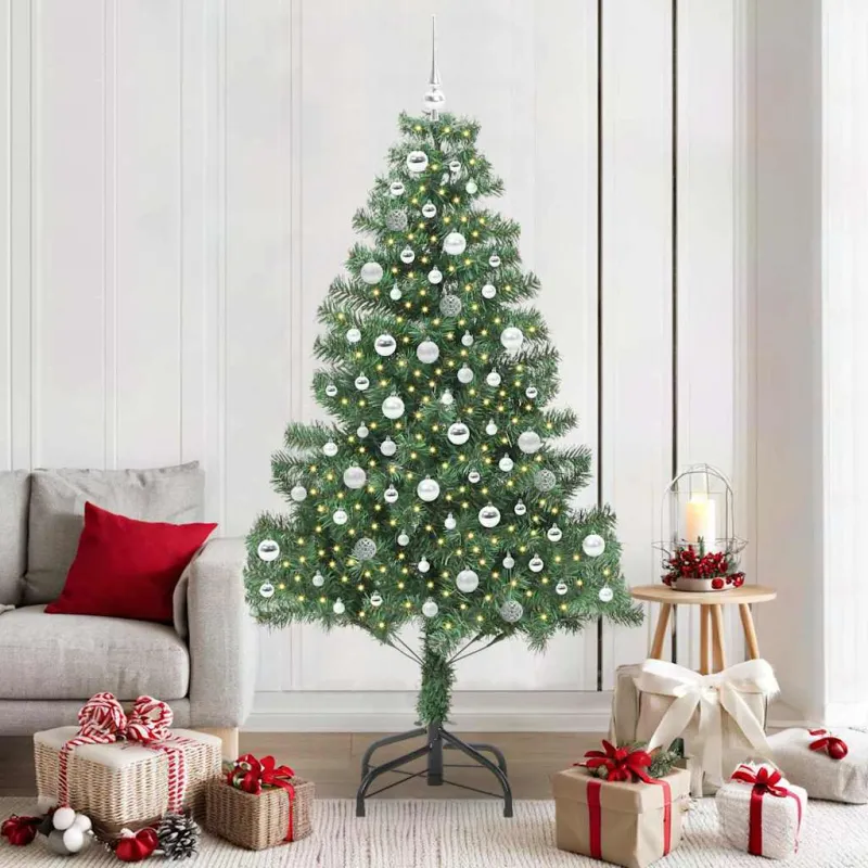 Kalėdų eglutė su 300 LED s stovu Žalia 210 cm PVC