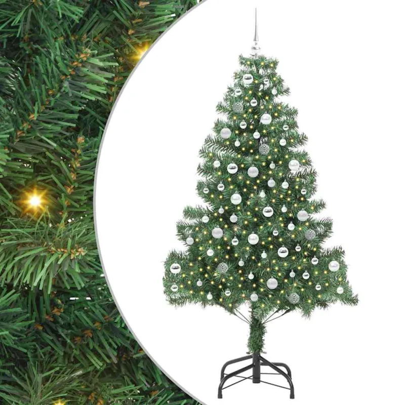 Kalėdų eglutė su 300 LED s stovu Žalia 210 cm PVC
