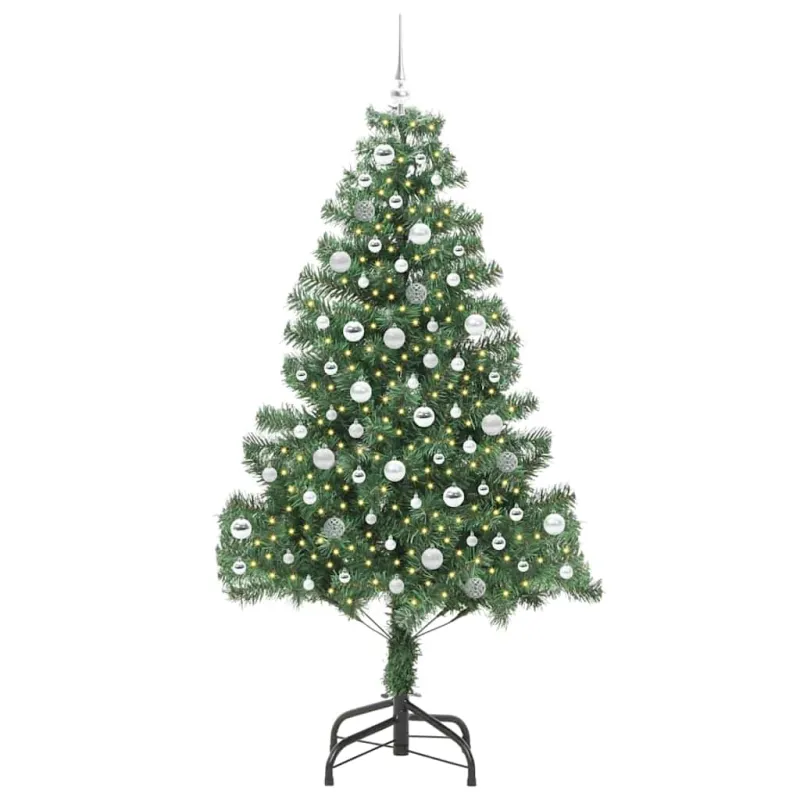 Kalėdų eglutė su 300 LED s stovu Žalia 210 cm PVC