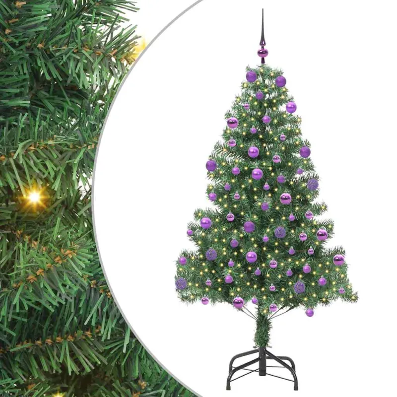 Kalėdų eglutė su 300 LED s stovu Žalia 210 cm PVC