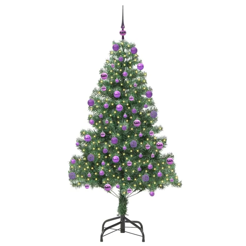 Kalėdų eglutė su 300 LED s stovu Žalia 210 cm PVC