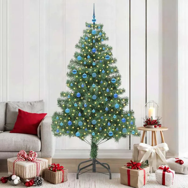 Kalėdų eglutė su 300 LED s stovu Žalia 210 cm PVC