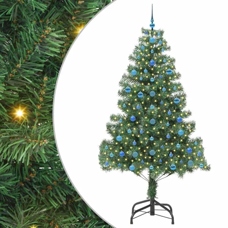 Kalėdų eglutė su 300 LED s stovu Žalia 210 cm PVC