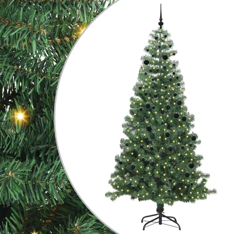 Kalėdų eglutė su 300 LED s stovu Žalia 240 cm PVC
