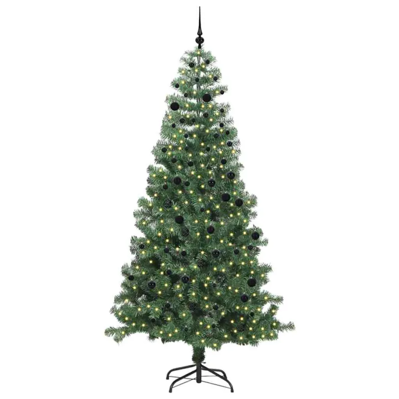 Kalėdų eglutė su 300 LED s stovu Žalia 240 cm PVC