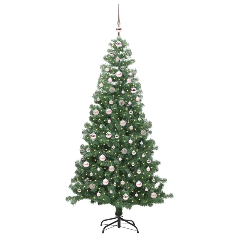 Kalėdų eglutė su 300 LED s stovu Žalia 240 cm PVC