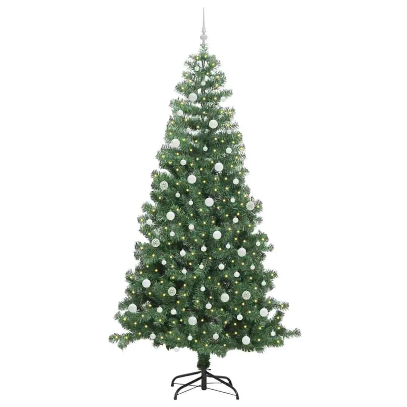 Kalėdų eglutė su 300 LED s stovu Žalia 240 cm PVC