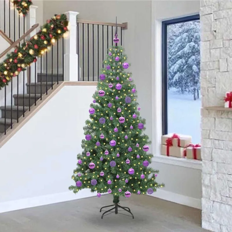 Kalėdų eglutė su 300 LED s stovu Žalia 240 cm PVC