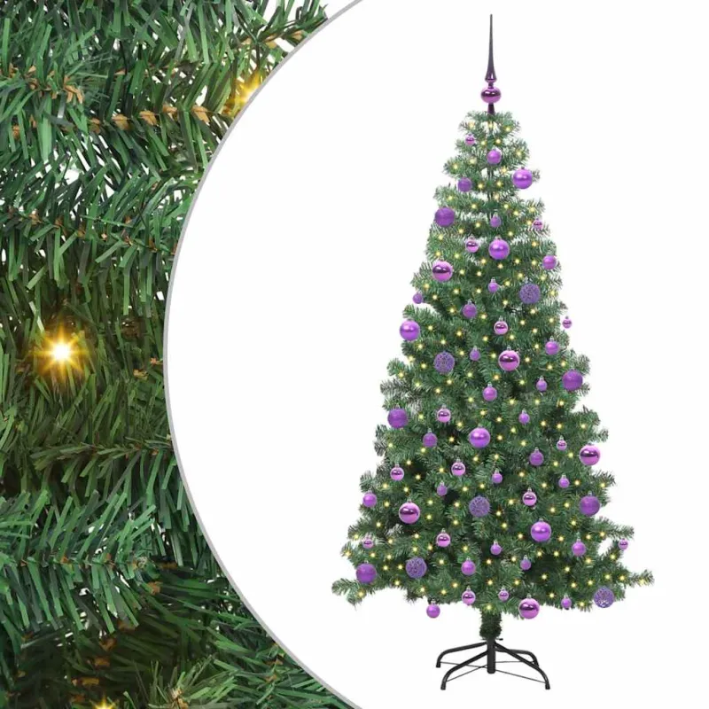 Kalėdų eglutė su 300 LED s stovu Žalia 240 cm PVC