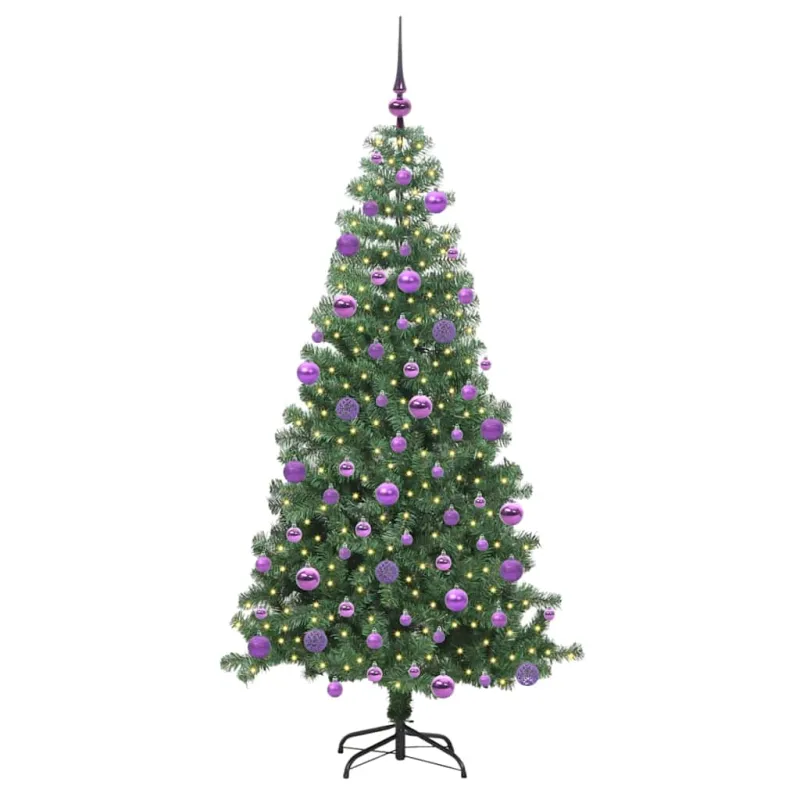 Kalėdų eglutė su 300 LED s stovu Žalia 240 cm PVC