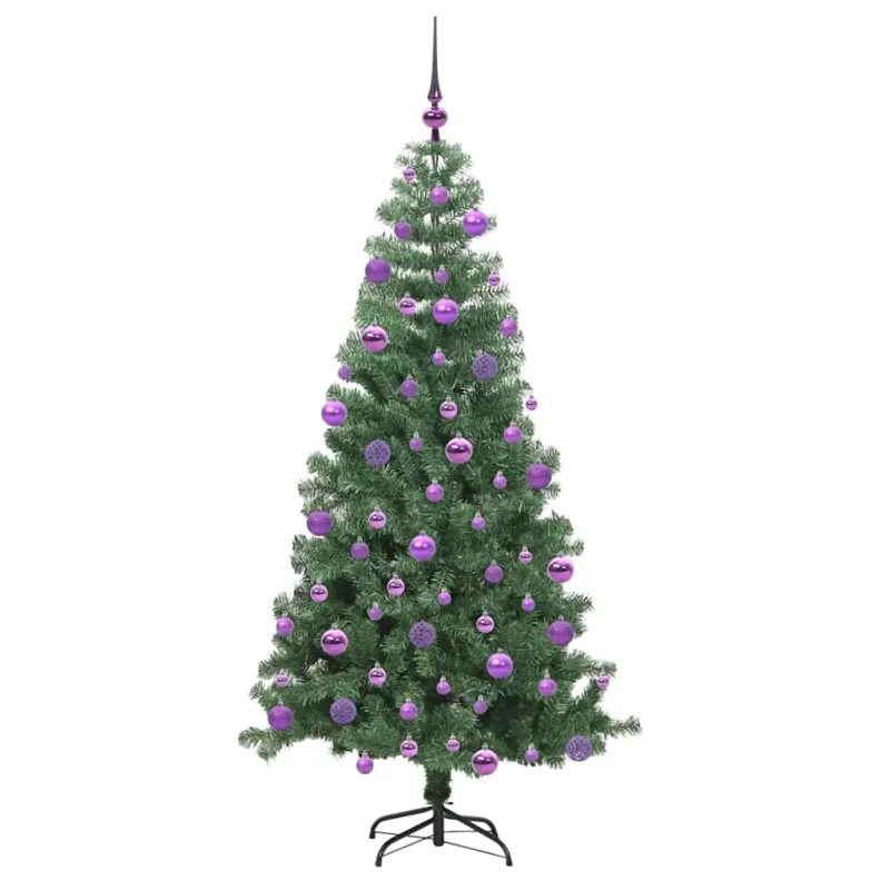 Kalėdų eglutė su 300 LED s stovu Žalia 240 cm PVC