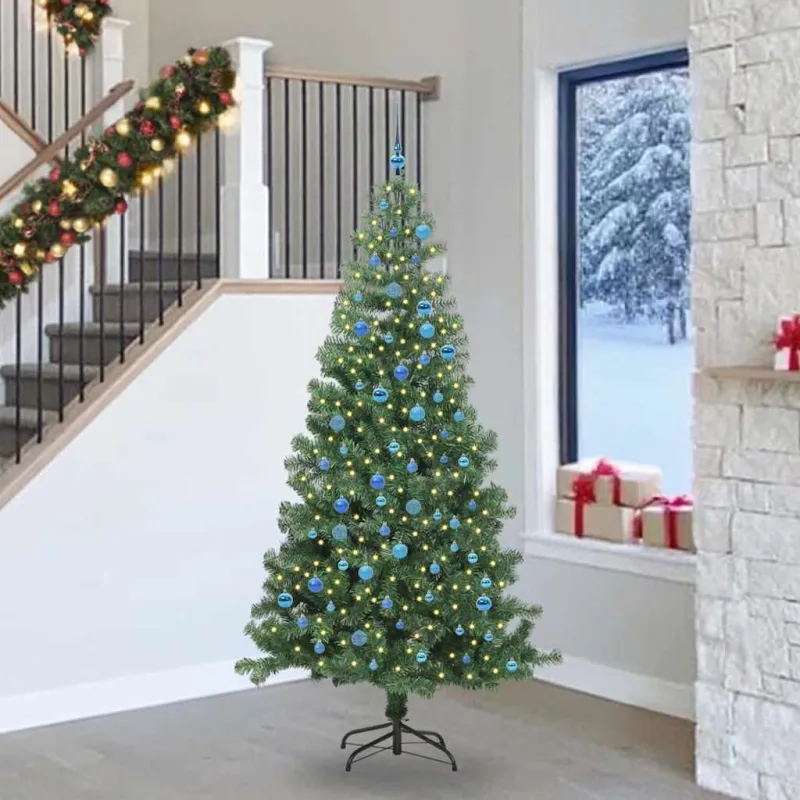 Kalėdų eglutė su 300 LED s stovu Žalia 240 cm PVC