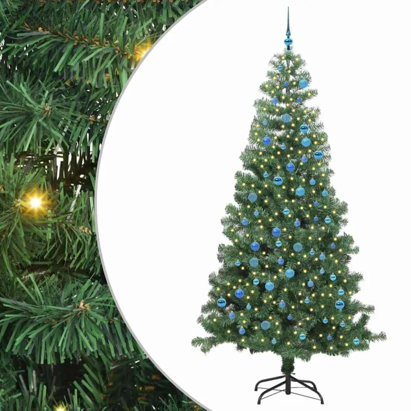 Kalėdų eglutė su 300 LED s stovu Žalia 240 cm PVC