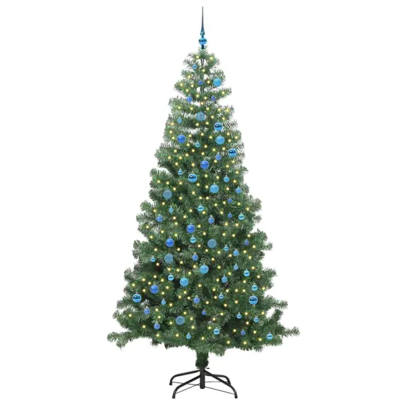 Kalėdų eglutė su 300 LED s stovu Žalia 240 cm PVC