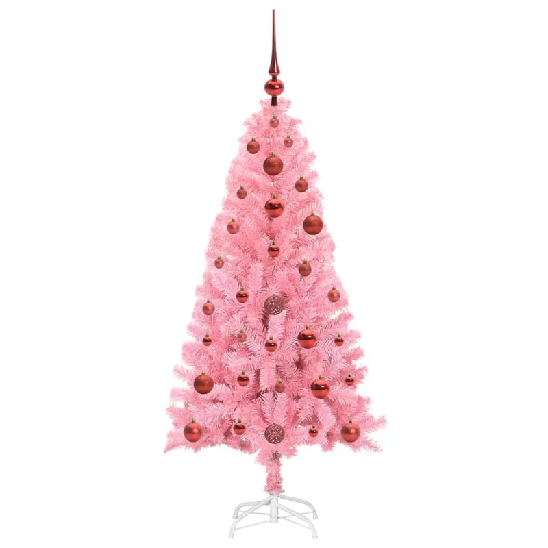 Kalėdų eglutė su 150 LED s stovu Rožinė 120 cm PVC