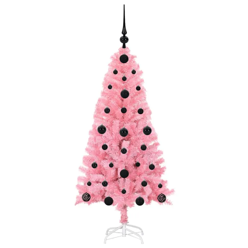 Kalėdų eglutė su 150 LED s stovu Rožinė 120 cm PVC
