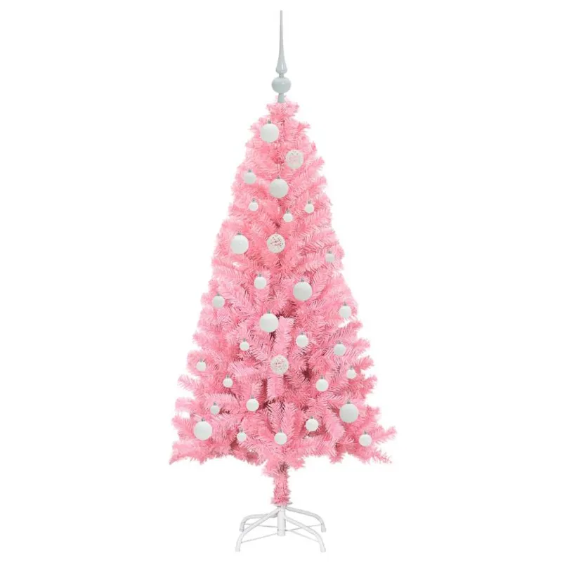 Kalėdų eglutė su 150 LED s stovu Rožinė 120 cm PVC