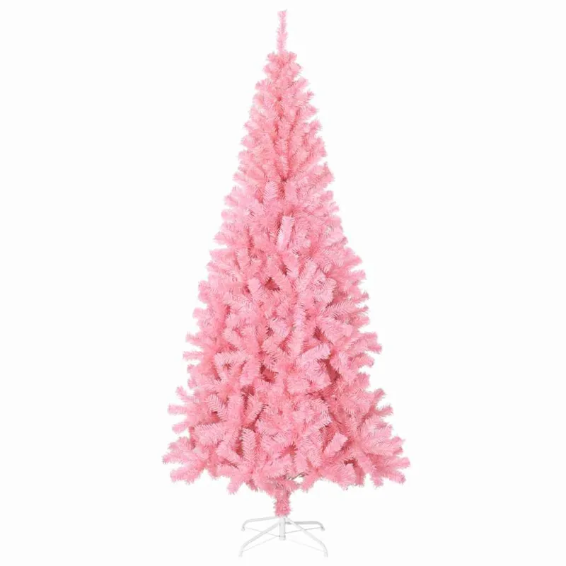 Kalėdų eglutė su 300 LED s stovu Rožinė 210 cm PVC